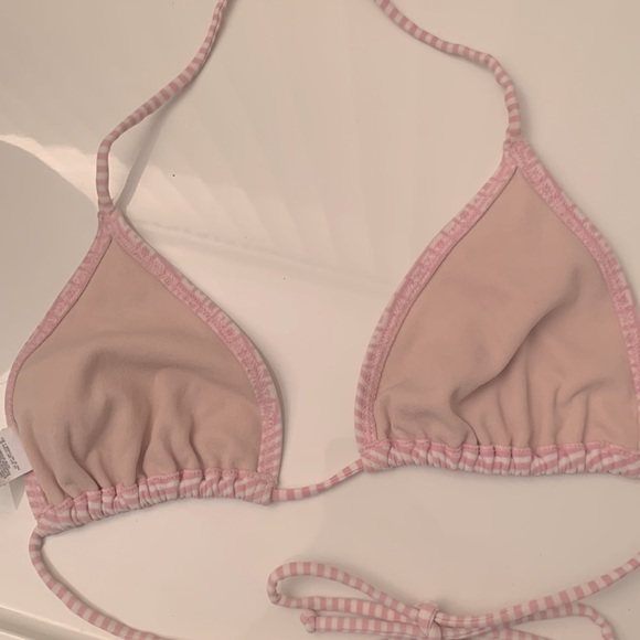 Rip Curl Pink/White triangle bikini top- L - Picture 4 of 4